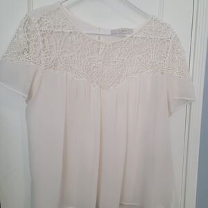 LOFT Women's Ivory Lace Blouse